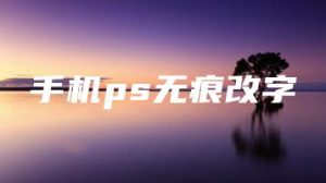 手机ps无痕改字 | ae插件合集