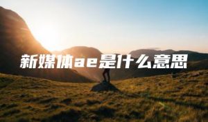 新媒体ae是什么意思 | ae插件合集