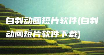 自制动画短片软件(自制动画短片软件下载) | ae插件合集
