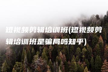 短视频剪辑培训班(短视频剪辑培训班是骗局吗知乎) | ae插件合集