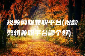 视频剪辑兼职平台(视频剪辑兼职平台哪个好) | ae插件合集