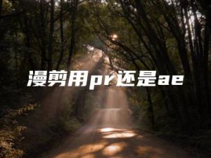 漫剪用pr还是ae | ae插件合集