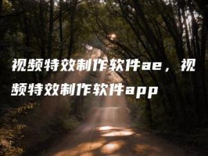 视频特效制作软件ae，视频特效制作软件app | ae插件合集