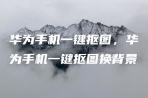 华为手机一键抠图，华为手机一键抠图换背景 | ae插件合集