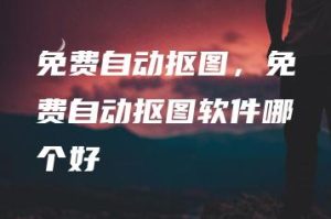 免费自动抠图，免费自动抠图软件哪个好 | ae插件合集