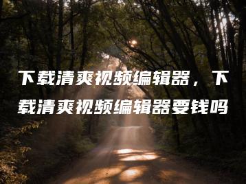 下载清爽视频编辑器，下载清爽视频编辑器要钱吗 | ae插件合集