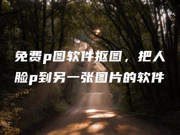 免费p图软件抠图，把人脸p到另一张图片的软件 | ae插件合集