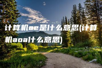 计算机ae是什么意思(计算机aoa什么意思) | ae插件合集