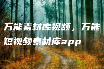 万能素材库视频，万能短视频素材库app | ae插件合集