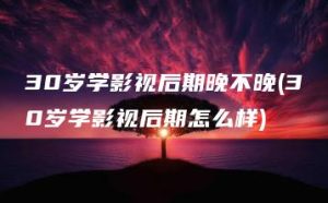 30岁学影视后期晚不晚(30岁学影视后期怎么样) | ae插件合集
