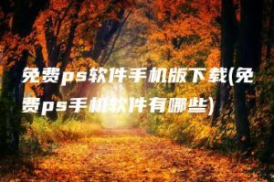 免费ps软件手机版下载(免费ps手机软件有哪些) | ae插件合集