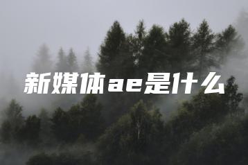 新媒体ae是什么 | ae插件合集