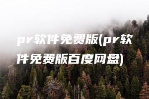 pr软件免费版(pr软件免费版百度网盘) | ae插件合集