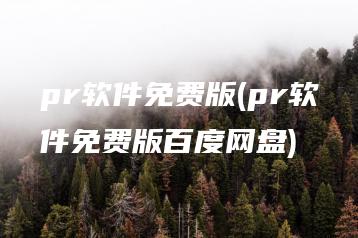 pr软件免费版(pr软件免费版百度网盘) | ae插件合集