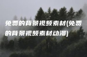 免费的背景视频素材(免费的背景视频素材动漫) | ae插件合集