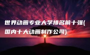 世界动画专业大学排名前十强(国内十大动画制作公司) | ae插件合集