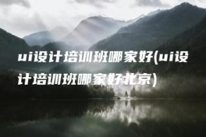 ui设计培训班哪家好(ui设计培训班哪家好北京) | ae插件合集