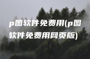 p图软件免费用(p图软件免费用网页版) | ae插件合集