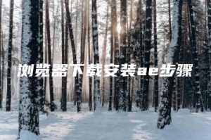 浏览器下载安装ae步骤 | ae插件合集