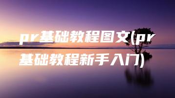 pr基础教程图文(pr基础教程新手入门) | ae插件合集