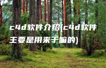 c4d软件介绍(c4d软件主要是用来干嘛的) | ae插件合集