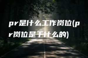 pr是什么工作岗位(pr岗位是干什么的) | ae插件合集