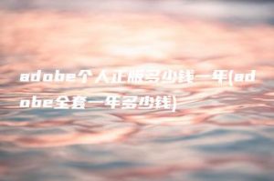 adobe个人正版多少钱一年(adobe全套一年多少钱) | ae插件合集