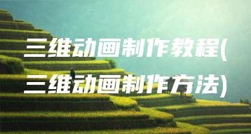 三维动画制作教程(三维动画制作方法) | ae插件合集