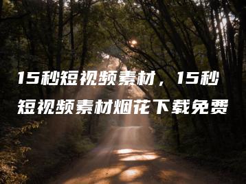 15秒短视频素材，15秒短视频素材烟花下载免费 | ae插件合集