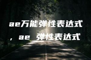 ae万能弹性表达式，ae 弹性表达式 | ae插件合集