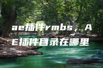 ae插件rmbs，AE插件目录在哪里 | ae插件合集