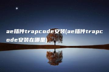 ae插件trapcode安装(ae插件trapcode安装在哪里) | ae插件合集