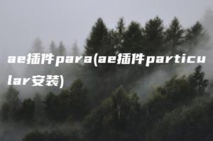ae插件para(ae插件particular安装) | ae插件合集