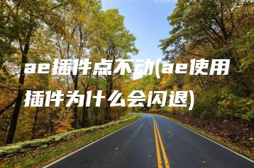 ae插件点不动(ae使用插件为什么会闪退) | ae插件合集