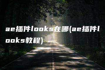 ae插件looks在哪(ae插件looks教程) | ae插件合集