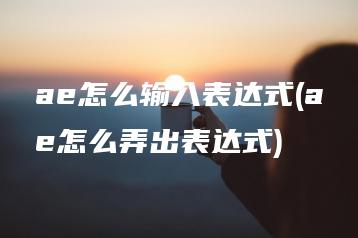 ae怎么输入表达式(ae怎么弄出表达式) | ae插件合集