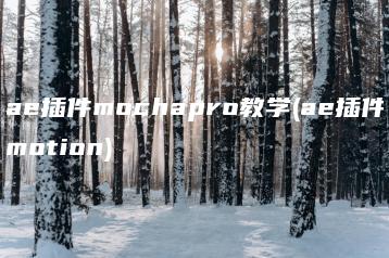 ae插件mochapro教学(ae插件motion) | ae插件合集