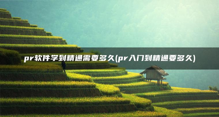 pr软件学到精通需要多久(pr入门到精通要多久)