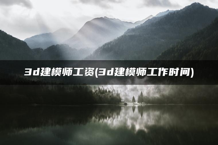 3d建模师工资(3d建模师工作时间)