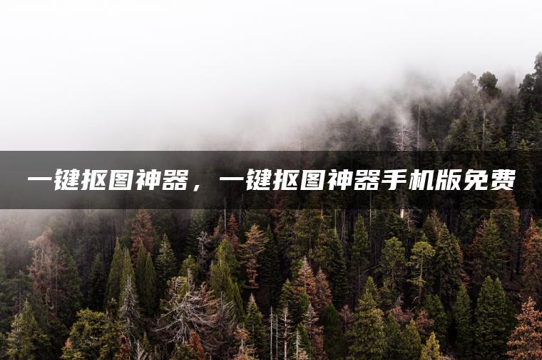 一键抠图神器，一键抠图神器手机版免费