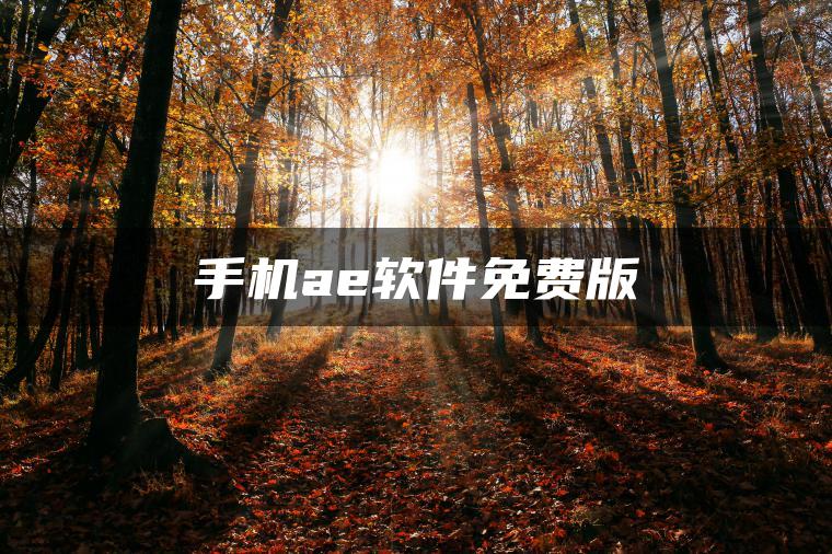 手机ae软件免费版
