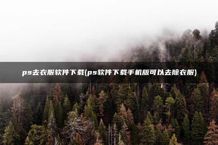 ps去衣服软件下载(ps软件下载手机版可以去除衣服)