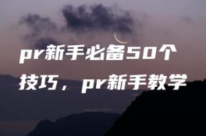 pr新手必备50个技巧，pr新手教学 | ae插件合集