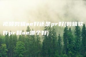 视频剪辑ae好还是pr好(剪辑软件pr和ae哪个好) | ae插件合集