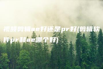 视频剪辑ae好还是pr好(剪辑软件pr和ae哪个好) | ae插件合集