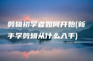 剪辑初学者如何开始(新手学剪辑从什么入手) | ae插件合集