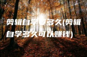 剪辑自学要多久(剪辑自学多久可以赚钱) | ae插件合集