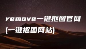 remove一键抠图官网(一键抠图网站) | ae插件合集