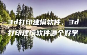 3d打印建模软件，3d打印建模软件哪个好学 | ae插件合集