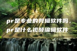pr是专业的剪辑软件吗，pr是什么视频编辑软件 | ae插件合集